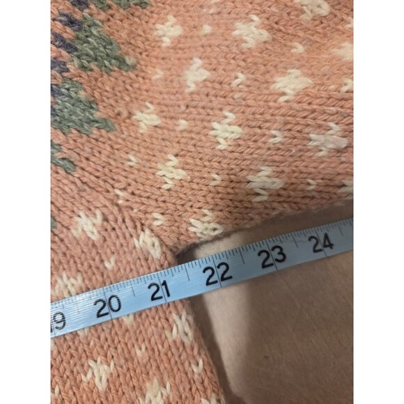 VTG Womens Fair Isle Knit Sweater Pink Nordic Pullover M Preppy Karen Scott - Picture 4 of 8